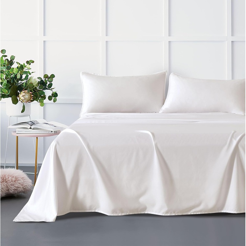 Bamboo Microfibre Sheet Set – White – Queen
