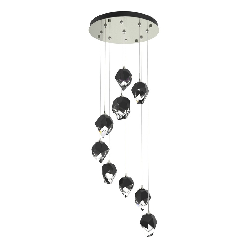 Chrysalis 9-Light Small Crystal Pendant Sterling Black Crystal (BP)
