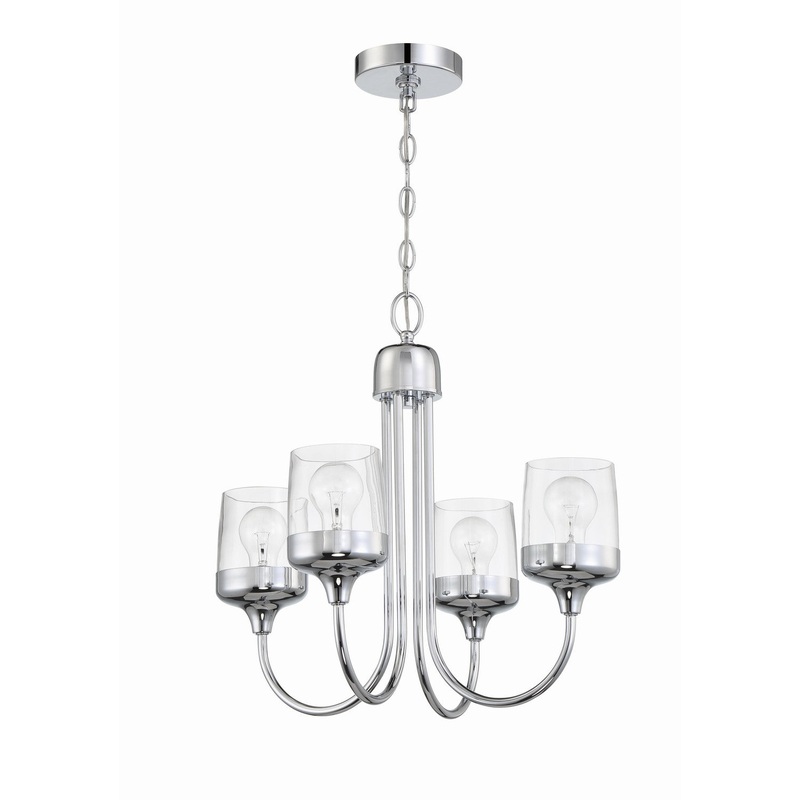 Craftmade 58124-CH Wrenn Four Light Chandelier Chrome