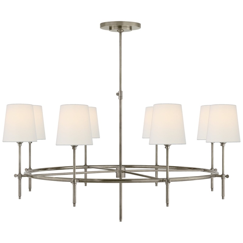 Eight Light Chandelier from the Bryant Collection in Antique Nickel Finish by Visual Comfort Signature