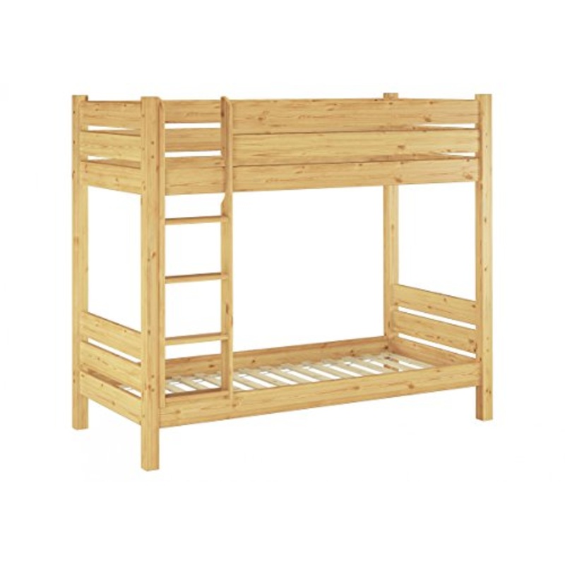 Erst-Holz Solido Letto a Castello in Pino Laccato per Adulti 80×190 con doghe rigide 60.16-08-190