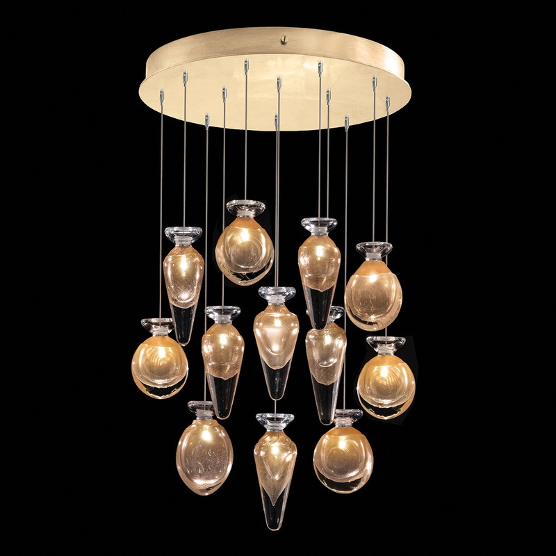 Essence 21″W Round Pendant Gold/Gold Mix