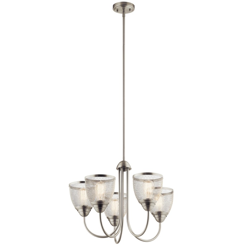 Five Light Chandelier from the Voclain Collection in Brushed Nickel Finish by Kichler