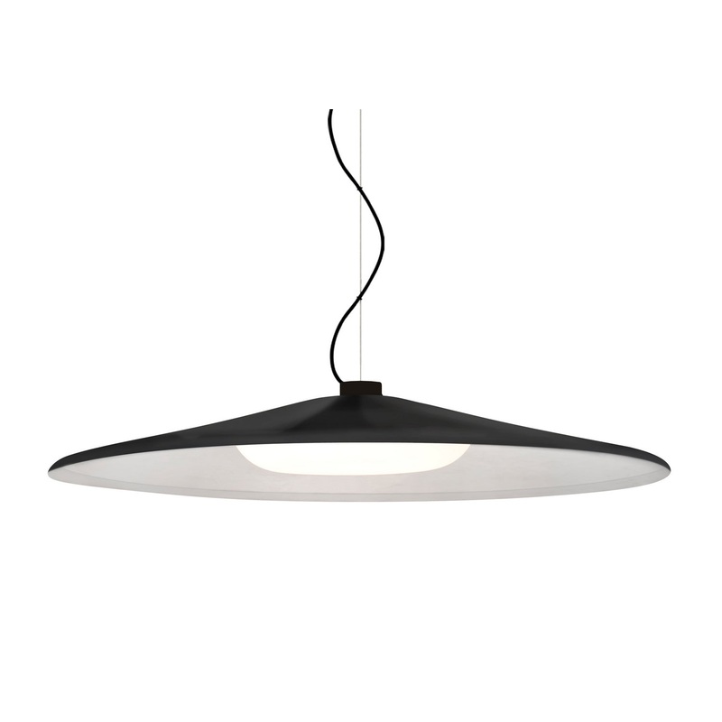 LED Pendant from the Swan Collection in Black Finish by Besa