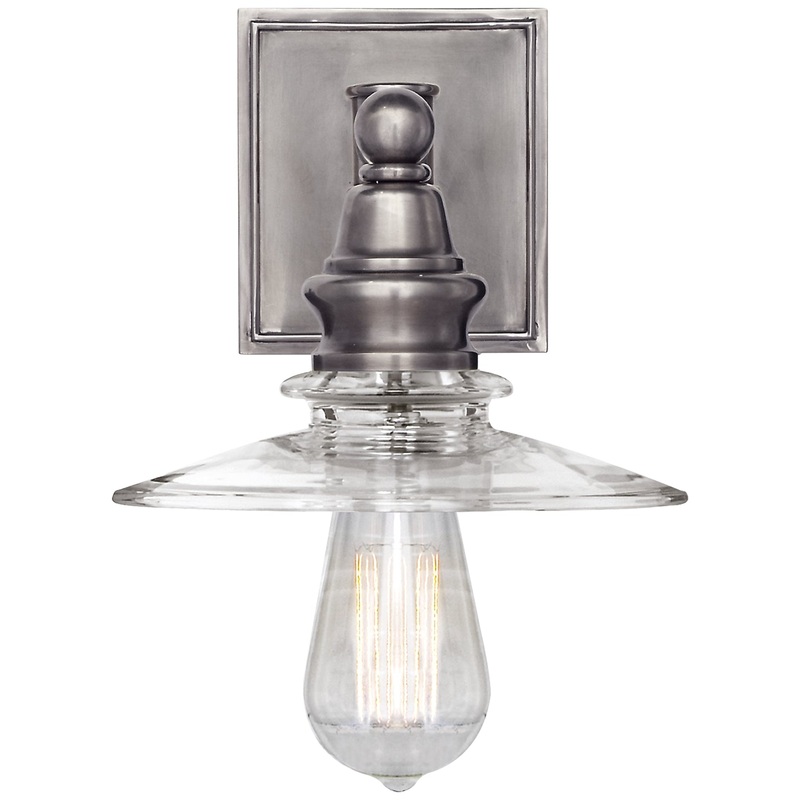 One Light Wall Sconce from the Covington Collection in Antique Nickel Finish by Visual Comfort Signature
