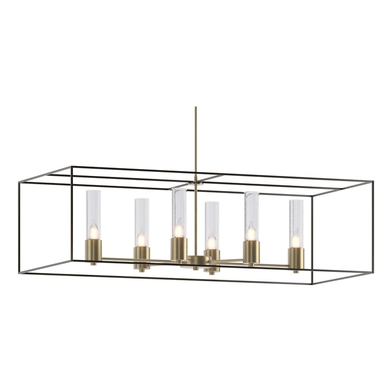 Portico Pendant Soft Gold Oil Rubbed Bronze Seeded Clear Glass (II)