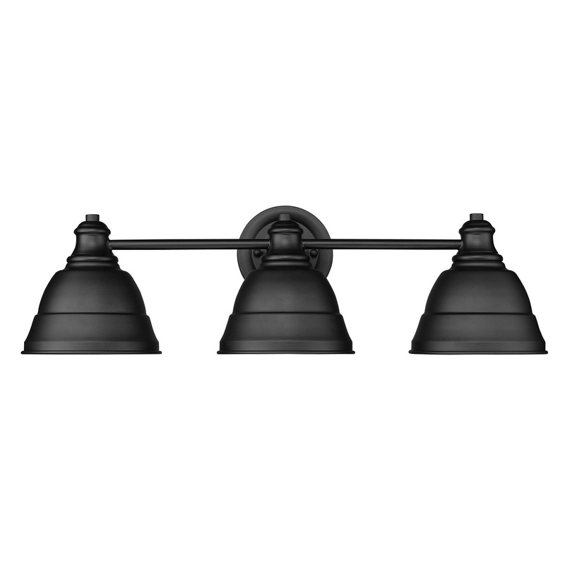 Three Light Bath Vanity from the Rebel Collection in Matte Black Finish by Golden