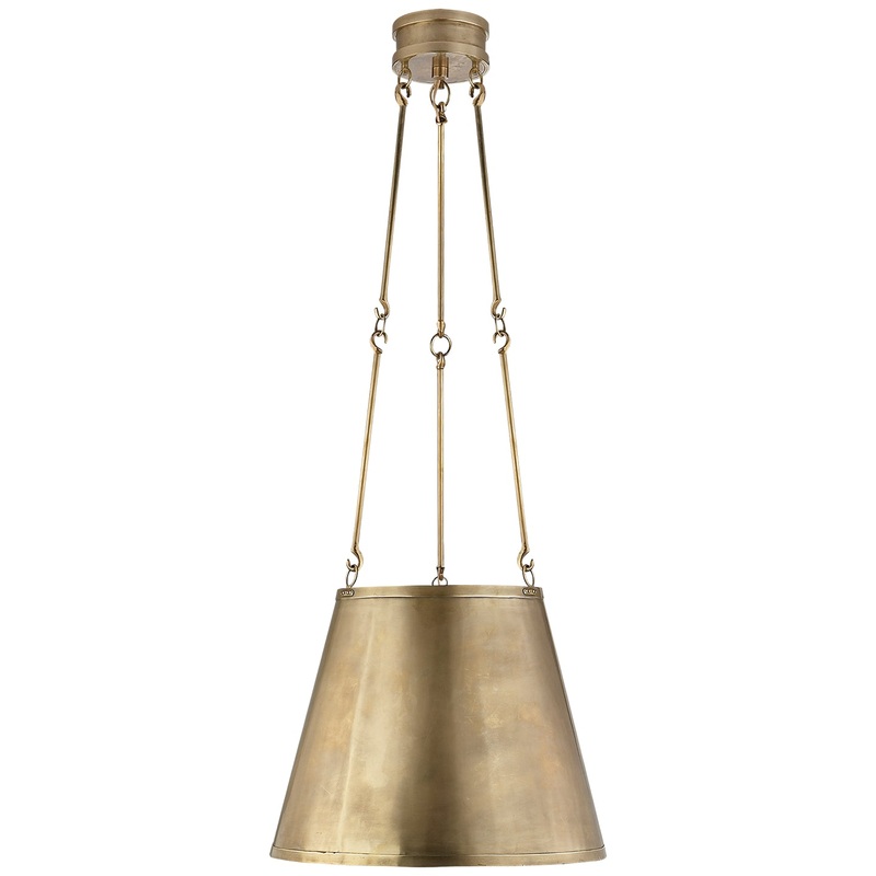Three Light Pendant from the Lily Collection in Natural Brass Finish by Visual Comfort Signature