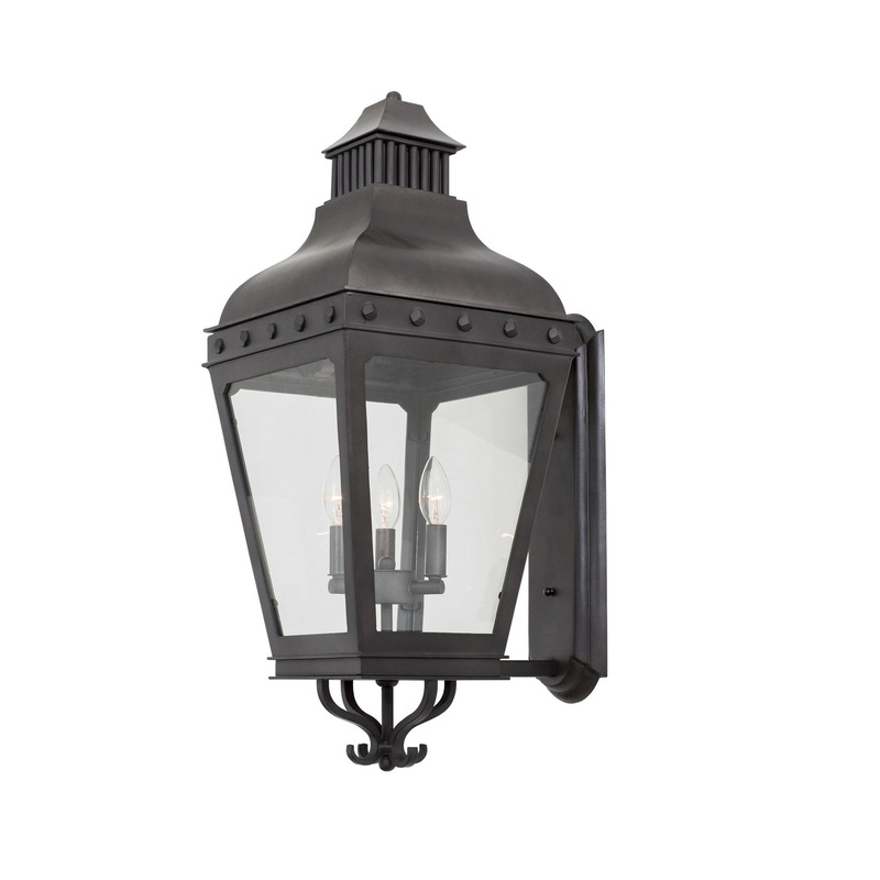 Three Light Wall Bracket from the Winchester Outdoor Collection in Aged Iron Finish by Kalco