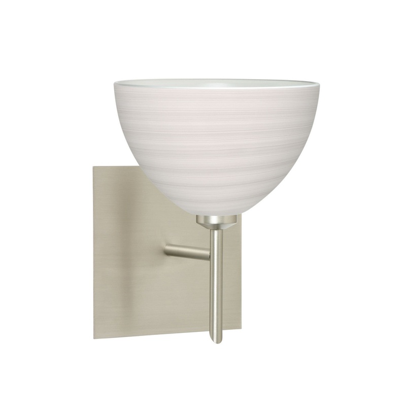 Besa 1SW-4679KR-SN-SQ Brella One Light Wall Sconce Satin Nickel