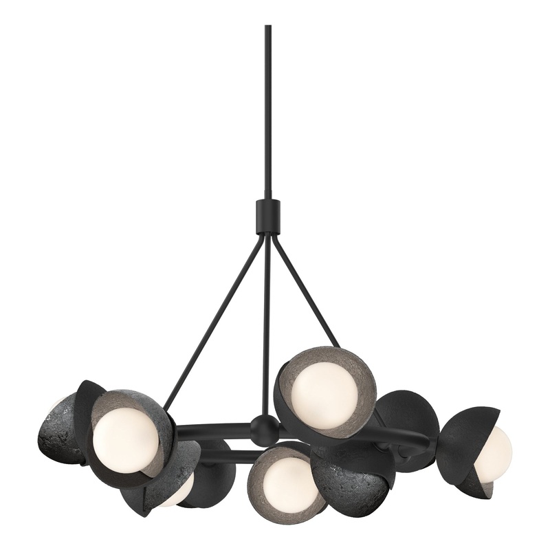 Brooklyn 9-Light Double Shade Ring Pendant Black Ink