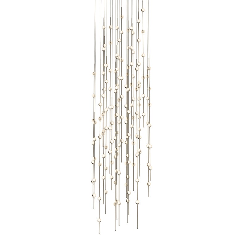 Constellation Andromeda 25″ Round LED Pendant Satin Nickel with White Optical Acrylic 3000K 10′ Adjustable Cord