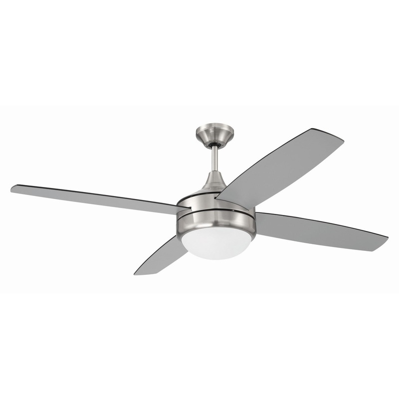 Craftmade PHZ52BNK4-BNGW Phaze II 4- Blade 52″Ceiling Fan Brushed Polished Nickel