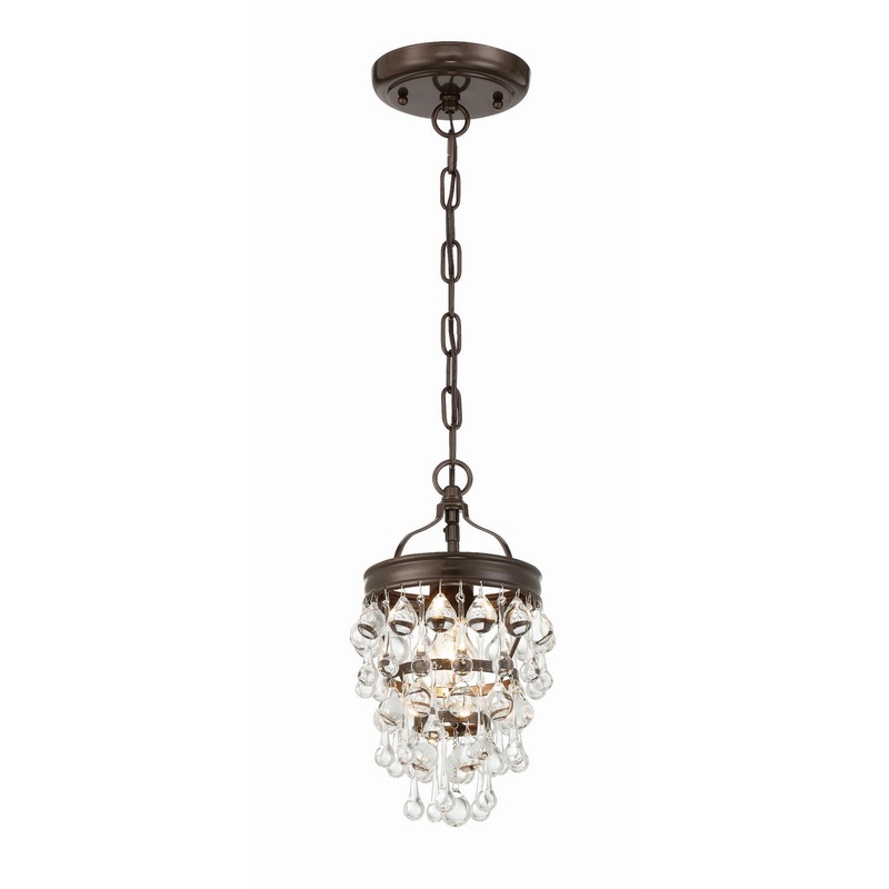 Crystorama 131-VZ Calypso One Light Mini Chandelier Vibrant Bronze