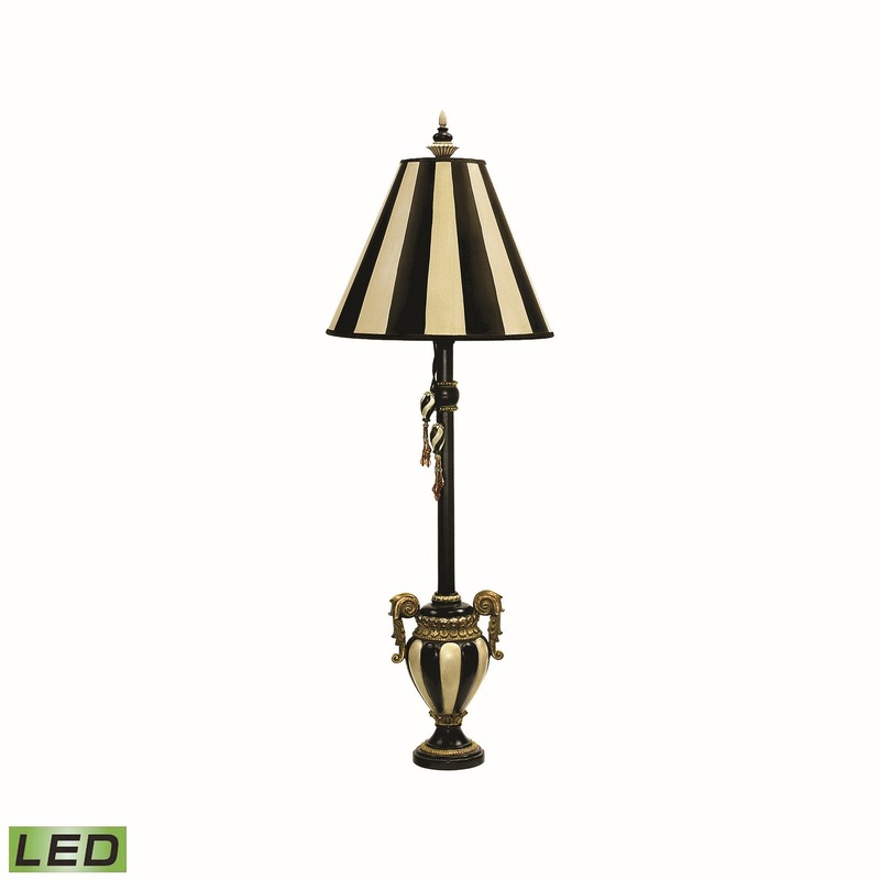 ELK Home 91-234-LED Carnival Stripe LED Table Lamp Antique Black