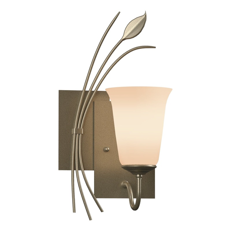Forged Leaf Sconce Soft Gold Left