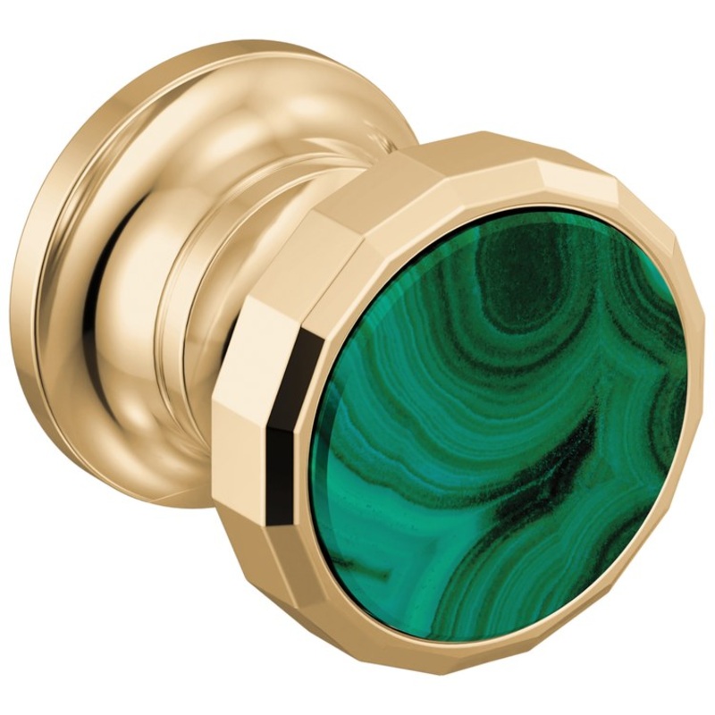Handle Kit Beauclere 2 Wheel Brilliance Polished Gold/Malachite Inlay for Wall Mount Lavatory Faucet