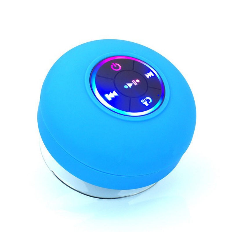 IPX4 Waterproof Bluetooth Shower Speaker with Suction Cup & LED Lights – Hands-Free Calling(blue)