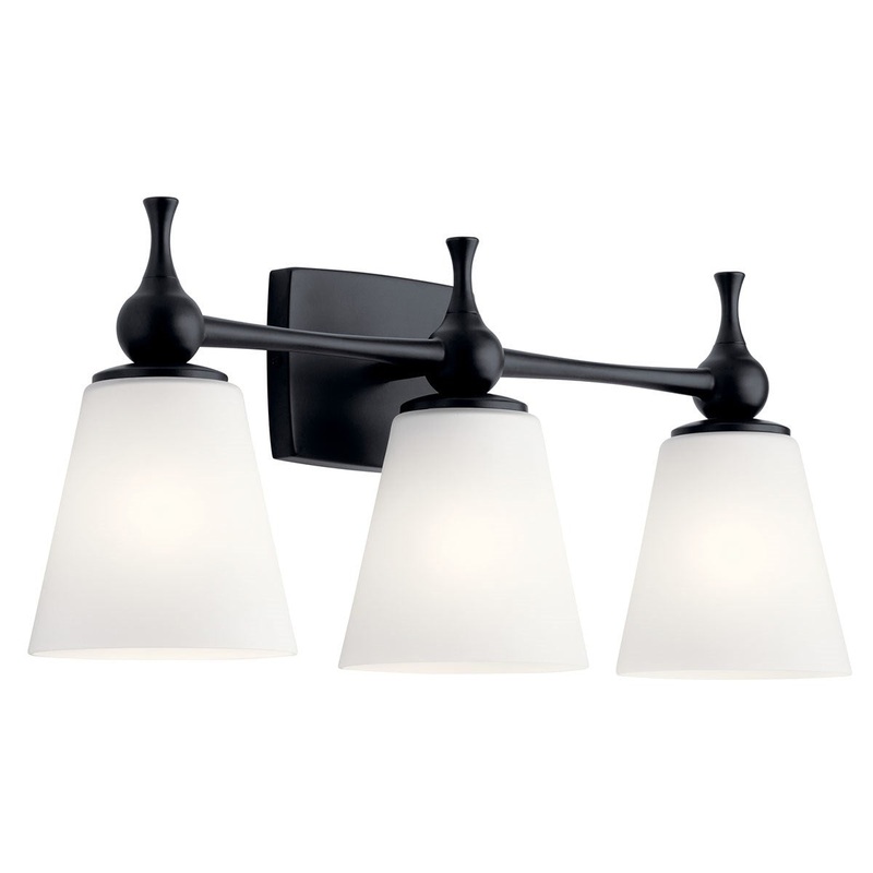 Kichler 55092BK Three Light Bath, Black