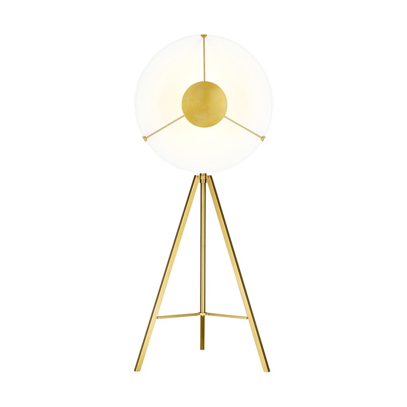 LED Floor Lamp from the Ultra Light Collection in Burnished Brass Finish by Visual Comfort Studio