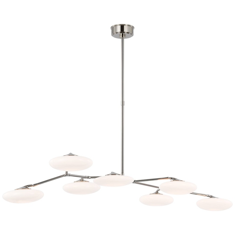 LED Linear Chandelier from the Brindille Collection in Polished Nickel Finish by Visual Comfort Signature