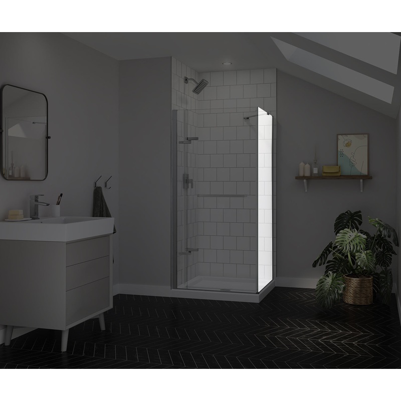 MAAX 139583-900-084-000 Reveal Sleek 71 Return Panel for 36 in. Base with Clear glass in Chrome