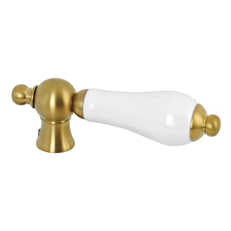 Naples KSH1167PL Porcelain Lever Handle, Brushed Brass