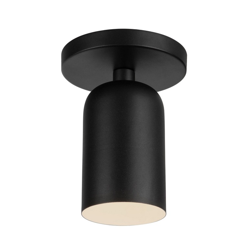 One Light Semi-Flush Mount from the Nola Collection in Black Finish by Kuzco Lighting
