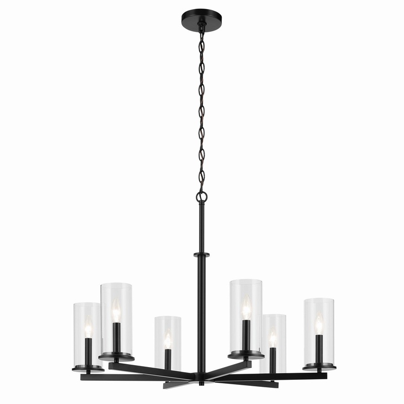 Six Light Chandelier from the Crosby Collection in Black Finish by Kichler