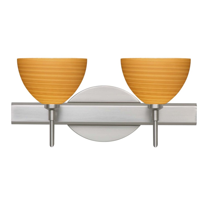 Besa 2SW-4679OK-SN Brella Two Light Wall Sconce Satin Nickel