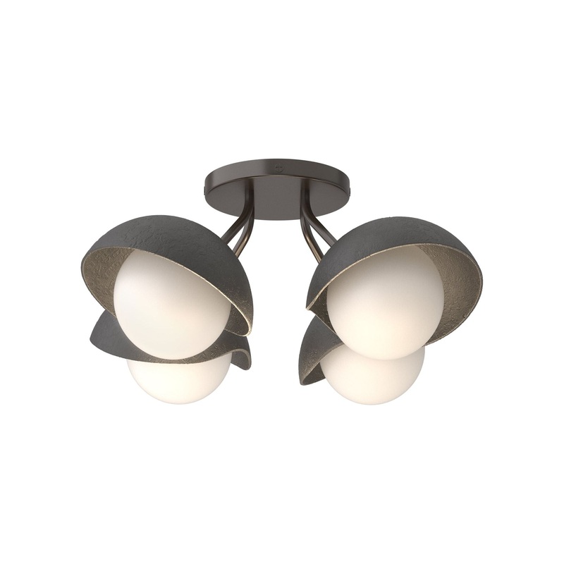 Brooklyn 4-Light Single Shade Semi-Flush Oil Rubbed Bronze Black