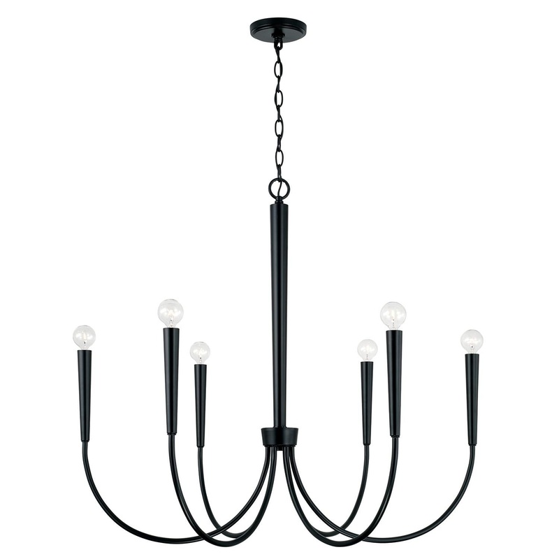 Capital Lighting 445961MB Holden 6 Light Chandelier Matte Black