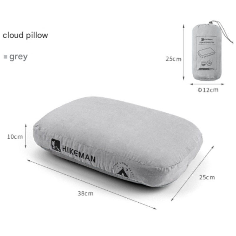 Grey Reversible Memory Foam Travel Pillow – All-Season Comfort Neck Support for Deep Sleep & Portability