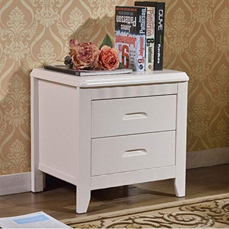 Heqianqian, comodino moderno e minimalista, armadietto da comodino, capienza: 51 x 42 x 51 cm, facile installazione, Legno, bianco, taglia unica