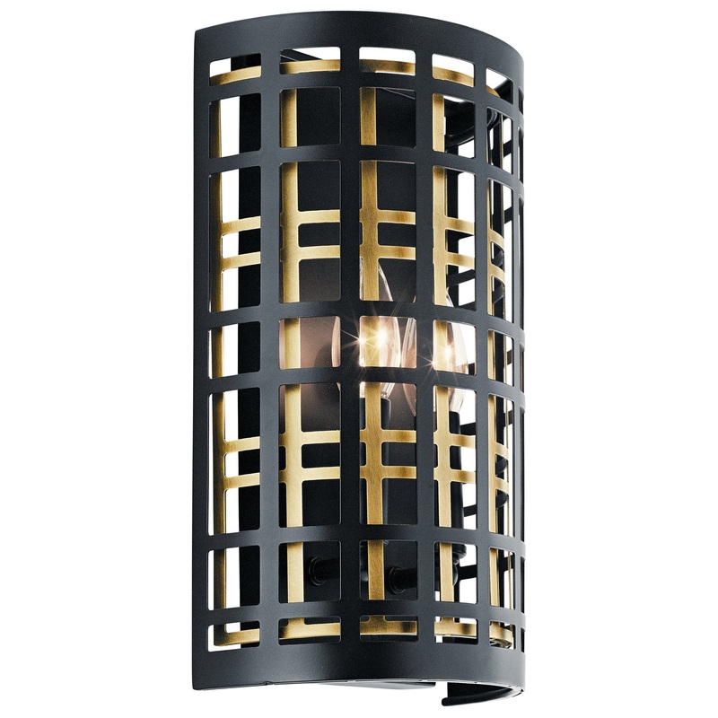 Kichler 44079BK Two Light Wall Sconce, Black