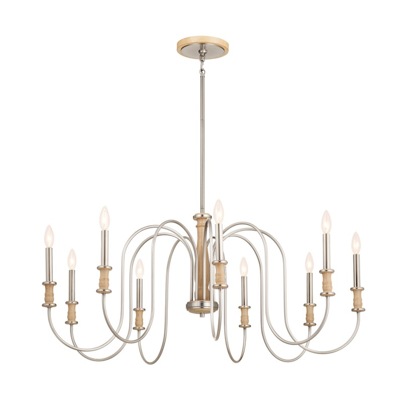 Kichler 52471NI Nine Light Chandelier, Brushed Nickel