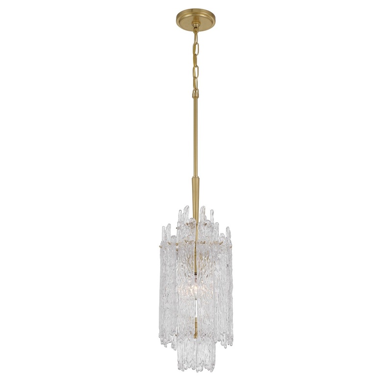 One Light Pendant from the Ackerly Collection in Aged Brass Finish by Crystorama
