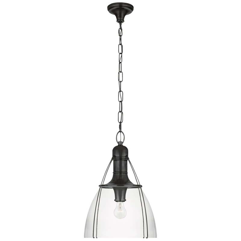 One Light Pendant from the Prestwick Collection in Bronze Finish by Visual Comfort Signature