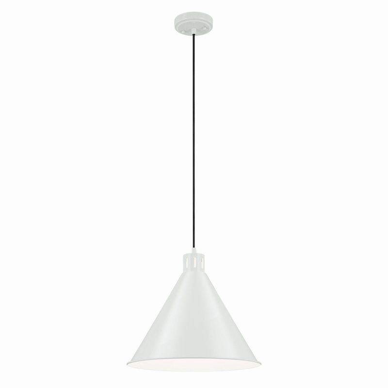 One Light Pendant from the Zailey Collection in White Finish by Kichler