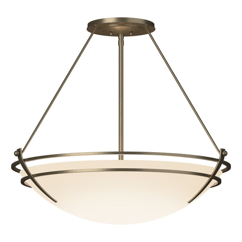 Presidio Tryne Large Semi-Flush Soft Gold Opal Glass (GG)