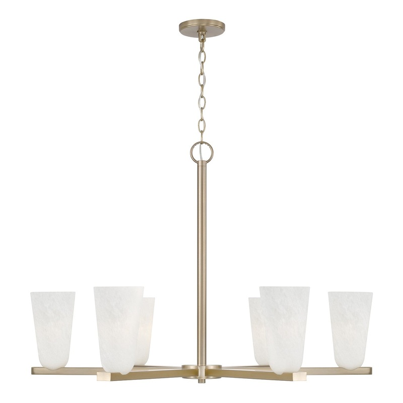 Six Light Chandelier from the Romy Collection in Matte Brass Finish by Capital Lighting