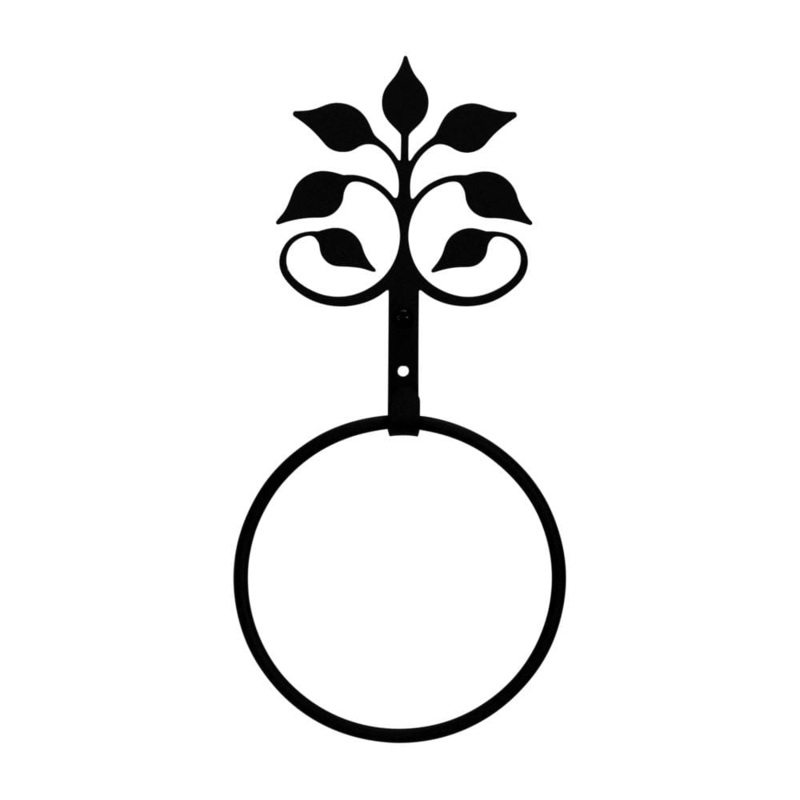 Village Wrought Iron TBR-109 Leaf Fan Towel Ring
