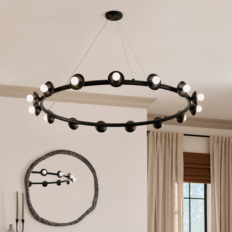 15 Light Chandelier from the Palta Collection in Black Finish by Kichler