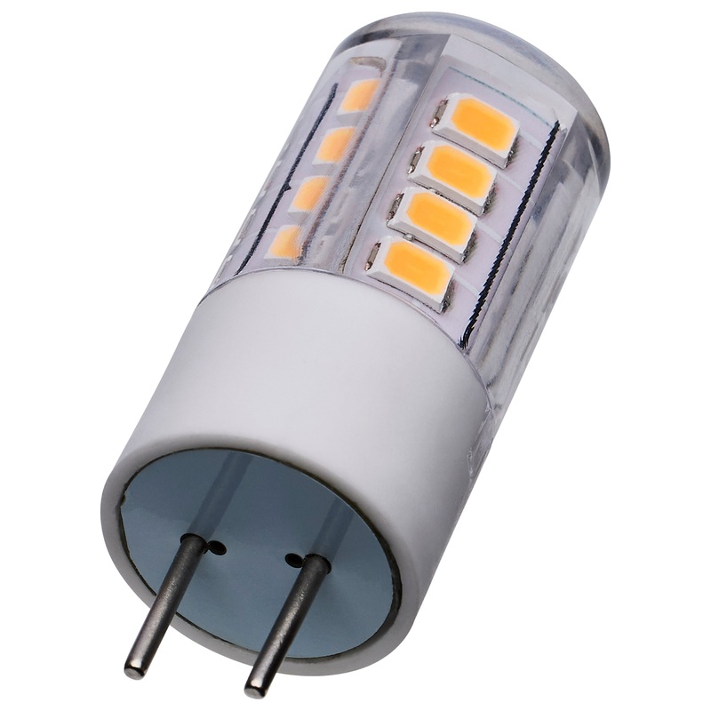 3 Watt T5 LED – Clear Finish – GY6.35 Base – 3000K – 12 Volt Light Bulb by Satco