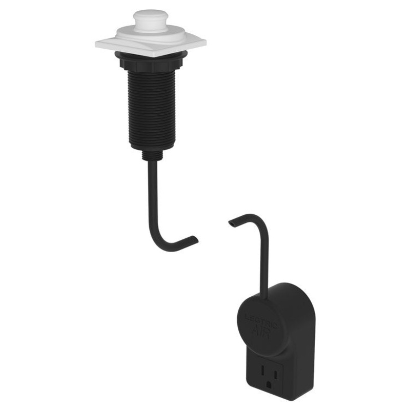 Air Activation Switch Adams Disposer with Power Adapter Matte White Brass