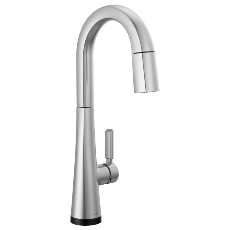 Bar Faucet Monrovia Prep 1 Lever ADA CALGreen Lumicoat Arctic Stainless Touch2O with Touchless/MagnaTite Docking/VoiceIQ Compatible 1.8 Gallons per Minute