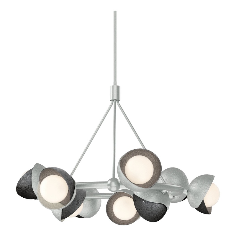 Brooklyn 9-Light Double Shade Ring Pendant Vintage Platinum Ink