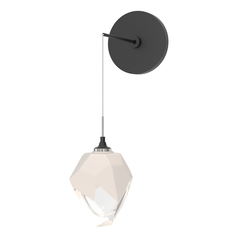 Chrysalis Small Low Voltage Sconce Black White Crystal (WP)
