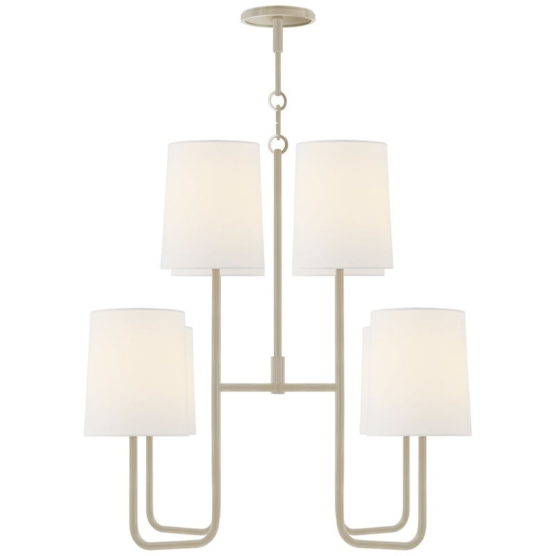Eight Light Chandelier from the Go Lightly Collection in China White Finish by Visual Comfort Signature