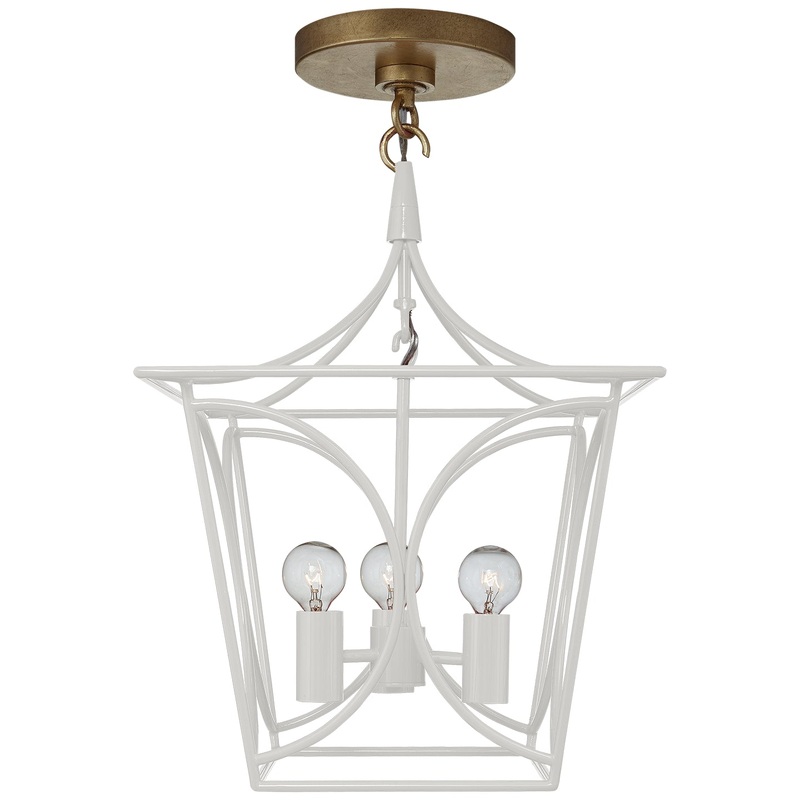 Four Light Mini Lantern from the Cavanagh Collection in Light Cream Finish by Visual Comfort Signature